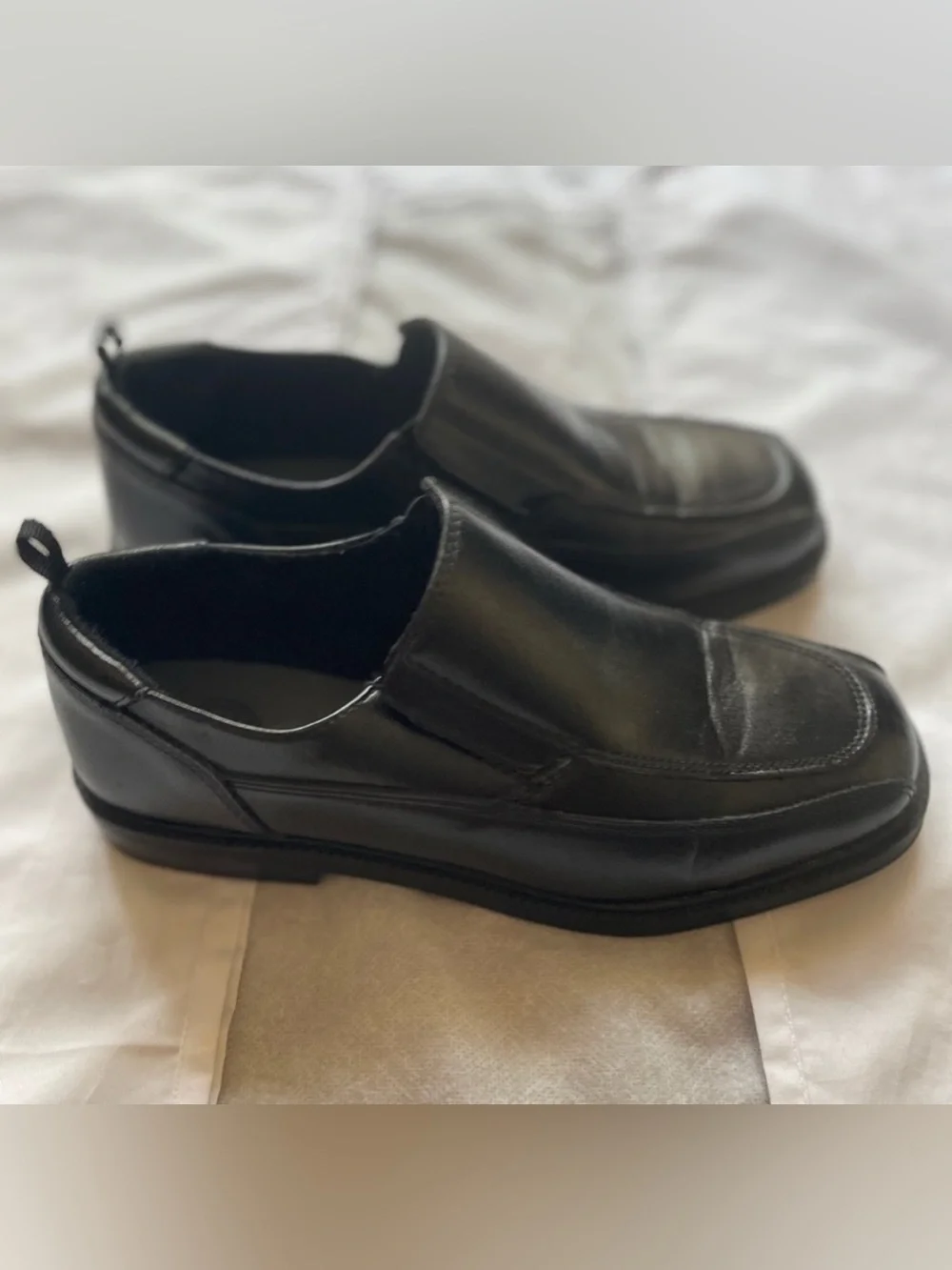 Wonder Nation Youth Size 5 Black Slip-On Dress Shoes Loafers School Uniform